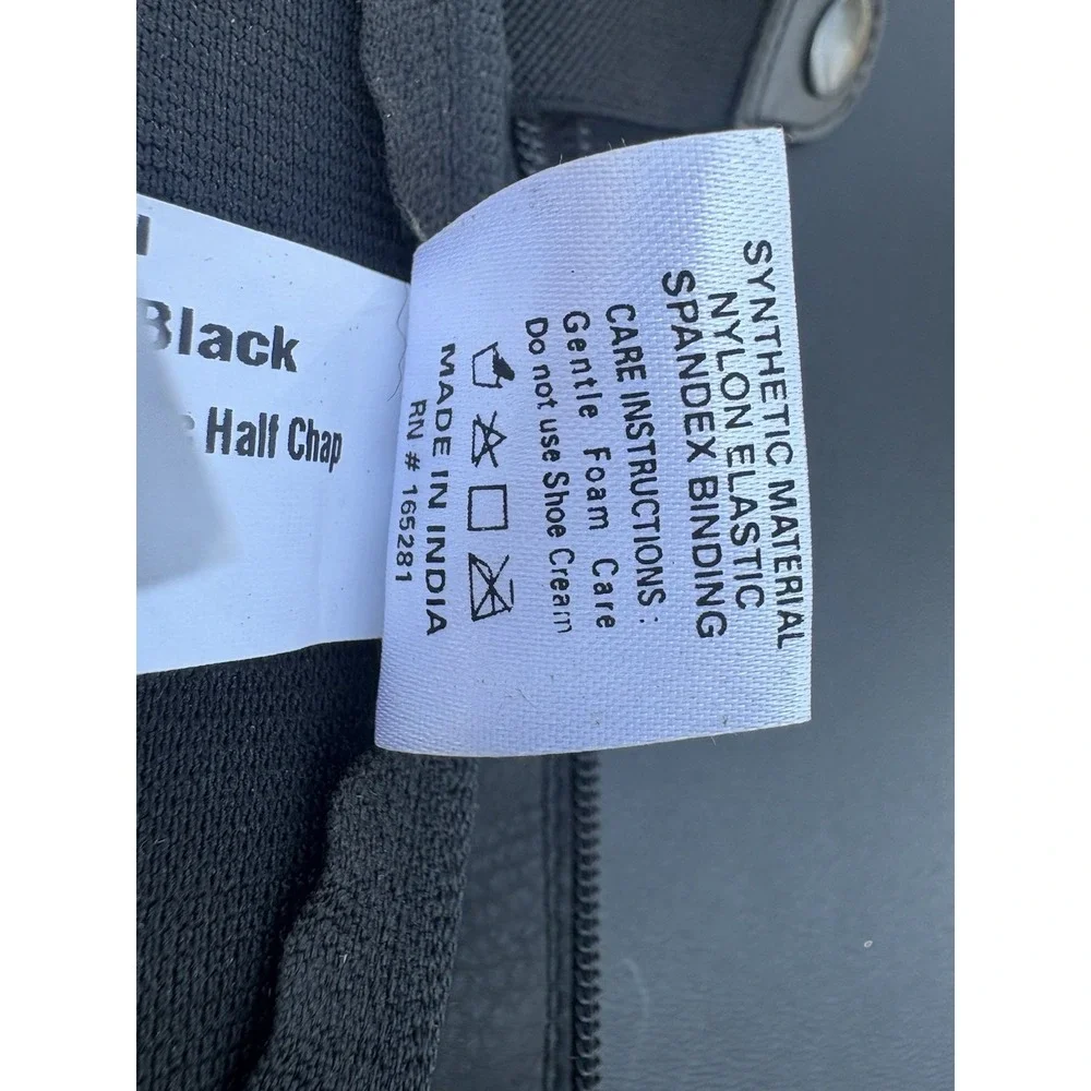 BasEQ Child Medium CM Black Synthetic Half‎ Chaps Lot of 2 Pairs Equestrian